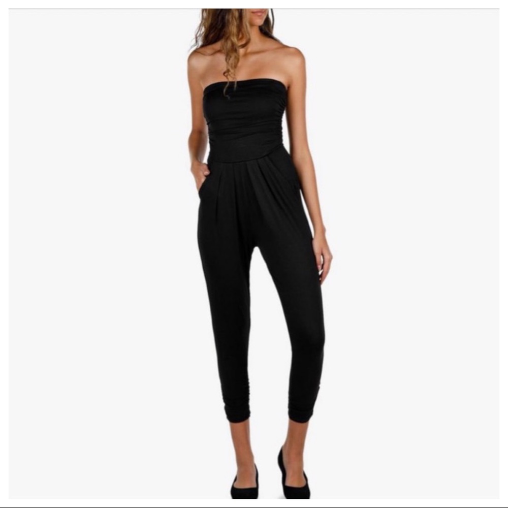 Strapless tube jumpsuit with side pockets - Picture 6 of 8